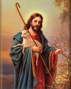 クリスチャン・イエス Painting - イエスの羊飼い 9 宗教的なキリスト教徒